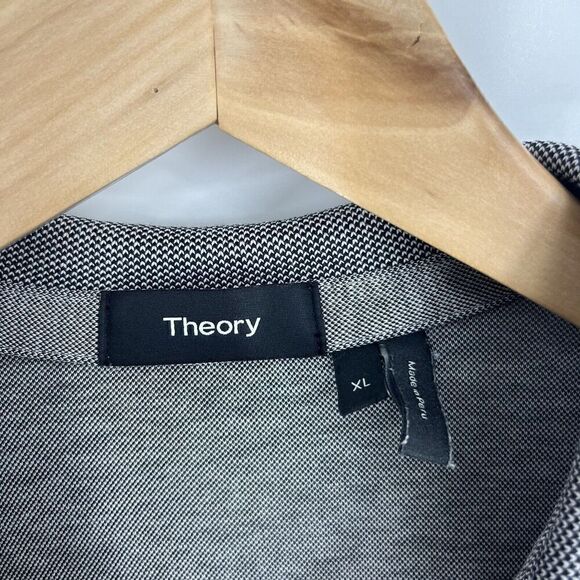 Theory Shirt Size XL Mens Gray Standard Polo Current Pique Knit Short Sleeve - Picture 3 of 7